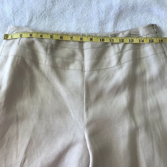 Dressbarn Tan Linen Trousers Size 12 Petite - Picture 8 of 9